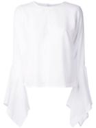 Lamarck - Pleated Sleeves Top - Women - Cotton/polyester/triacetate - 1, Women's, White, Cotton/polyester/triacetate