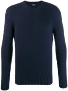 Drumohr Crew Neck Ribbed Detail Sweater - Blue