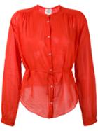 Forte Forte - Long Sleeved Sheer Shirt - Women - Silk/cotton - Iii, Women's, Red, Silk/cotton