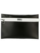 Mm6 Maison Margiela Large Zipped Clutch, Women's, Black, Calf Leather