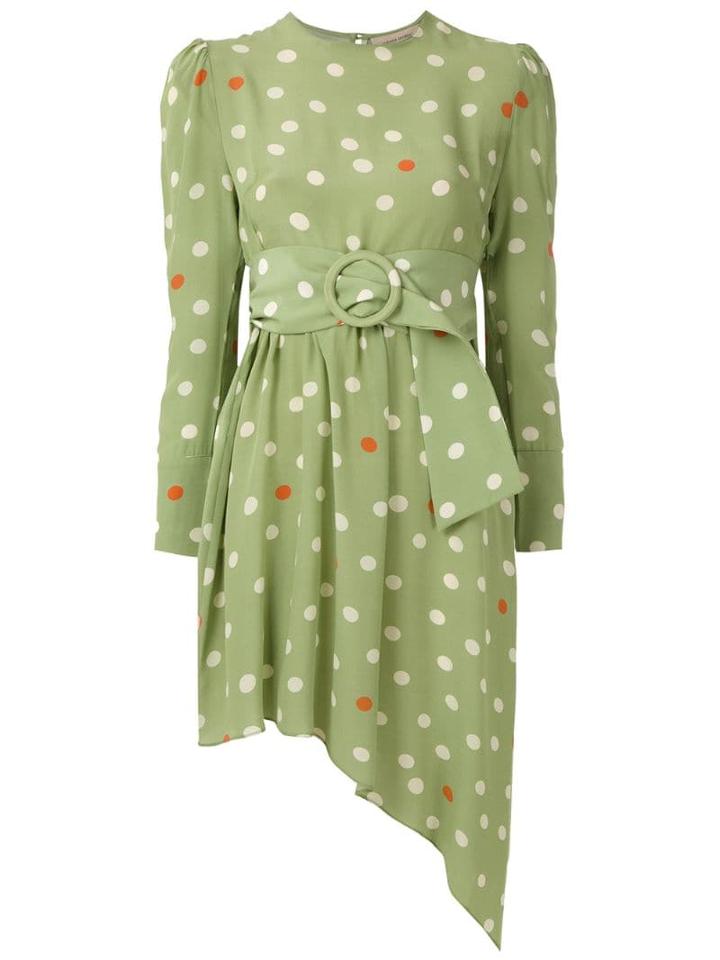 Adriana Degreas Asymmetric Silk Dress - Green