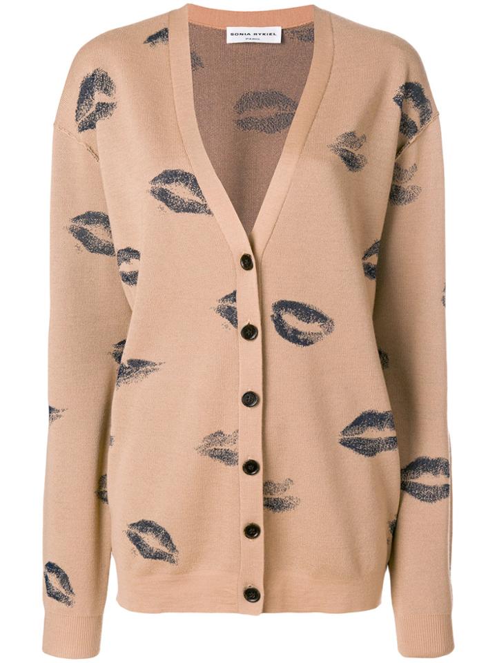 Sonia Rykiel Kiss Print Cardigan - Brown