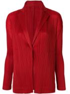Pleats Please By Issey Miyake Pleated Button Blazer - Red