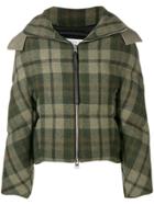 Jw Anderson Checkered Padded Jacket - Green