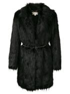 Michael Michael Kors Faux Fur Shaggy Coat - Black