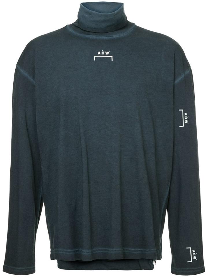 A-cold-wall* Roll-neck Logo Sweater - Blue