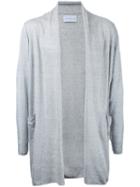Long Open Cardigan - Men - Linen/flax - L, Grey, Linen/flax, Estnation