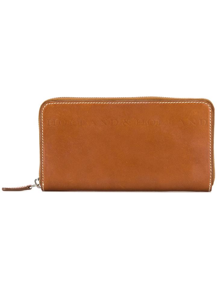 Holland & Holland Embossed Logo Continental Wallet - Brown
