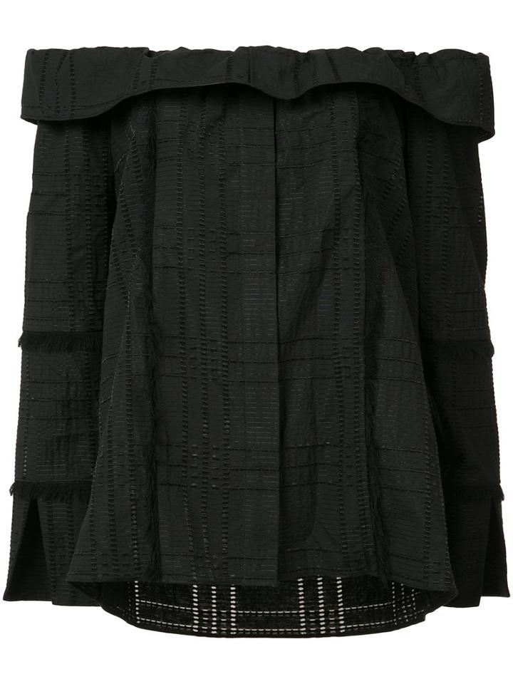 Nellie Partow Off Shoulder Blouse, Women's, Size: 12, Black, Cotton/polyester