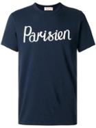Maison Kitsuné 'parisien' Print T-shirt, Men's, Size: Small, Blue, Cotton