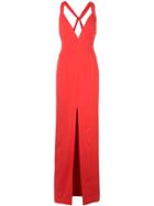 Jay Godfrey Deep V-neck Gown - Red