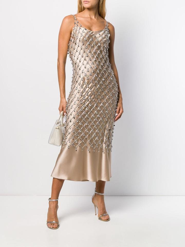 Paco Rabanne Crystal Embellished Dress - Silver