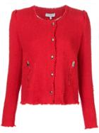 Iro Distressed Tweed Jacket - Red