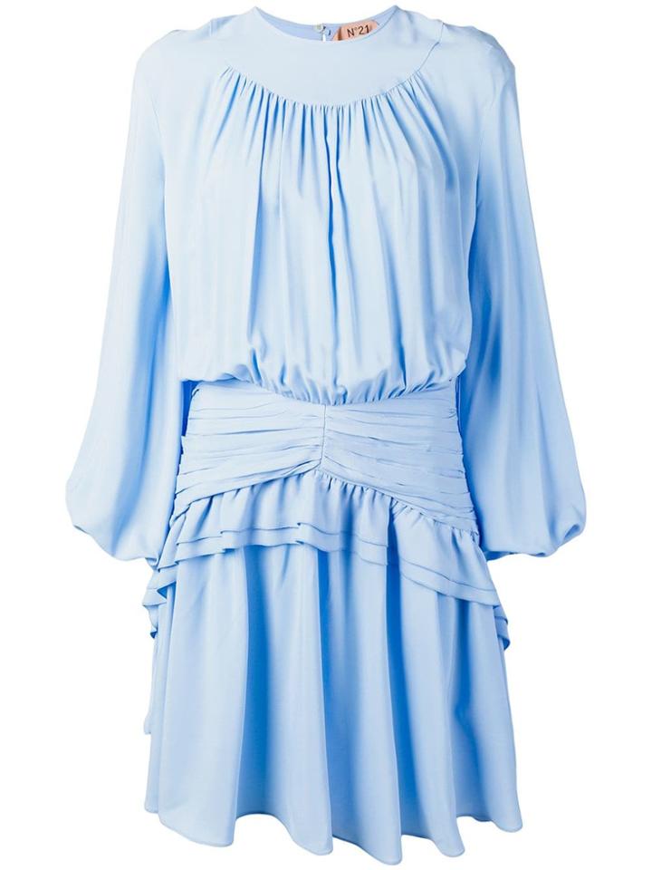 No21 Ruffles Pleated Dress - Blue