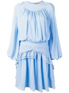 No21 Ruffles Pleated Dress - Blue