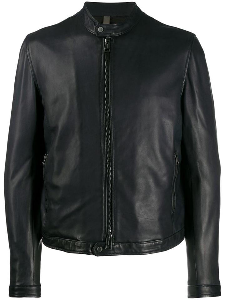 Tagliatore Zip-up Biker Jacket - Blue
