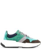 Mm6 Maison Margiela Panelled Lace-up Sneakers - Green