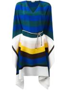 Fendi Striped Kaftan Dress, Women's, Blue, Silk