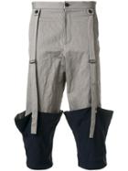 Chalayan Turned Up Hem Cropped Trousers - Grey
