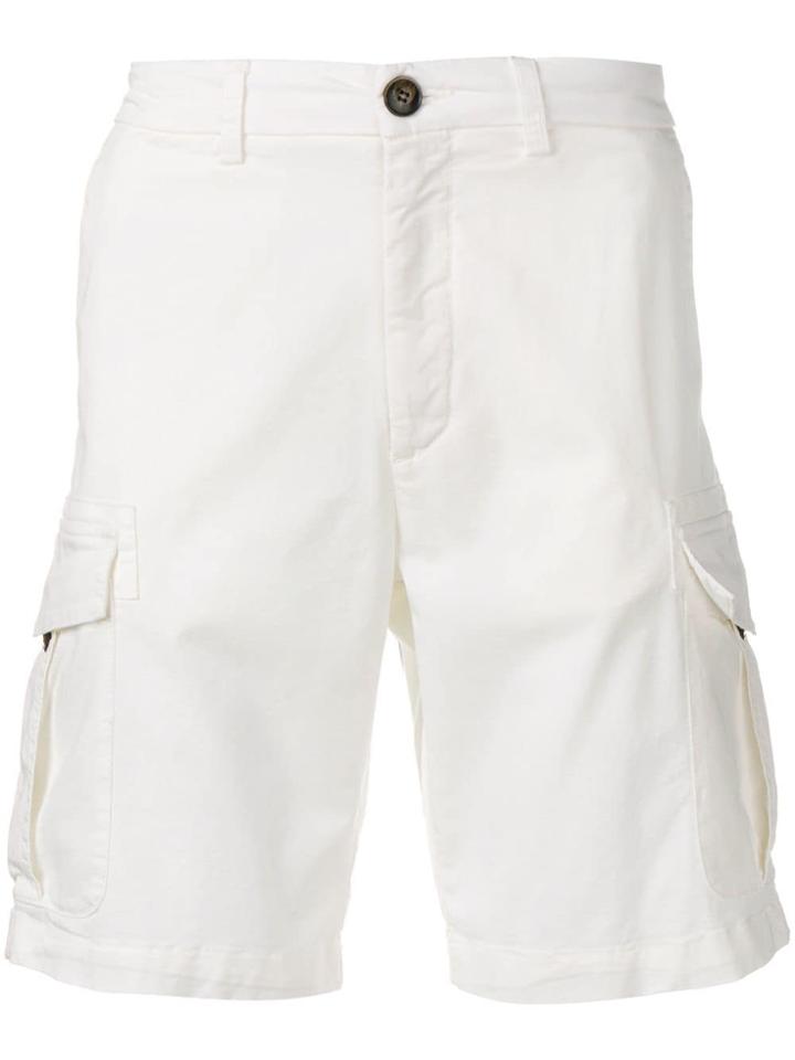 Eleventy Slim-fit Cargo Shorts - White