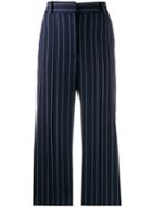 See By Chloé Cropped Pinstripe Trousers - Blue