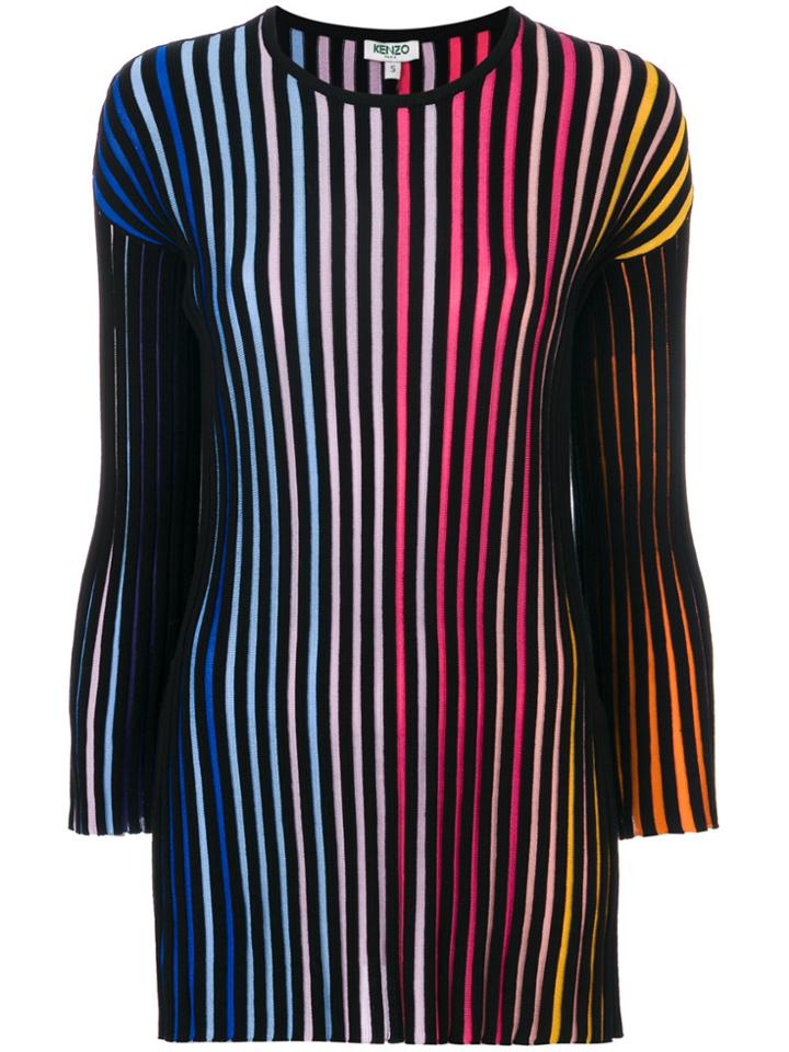 Kenzo Striped Long Top - Black