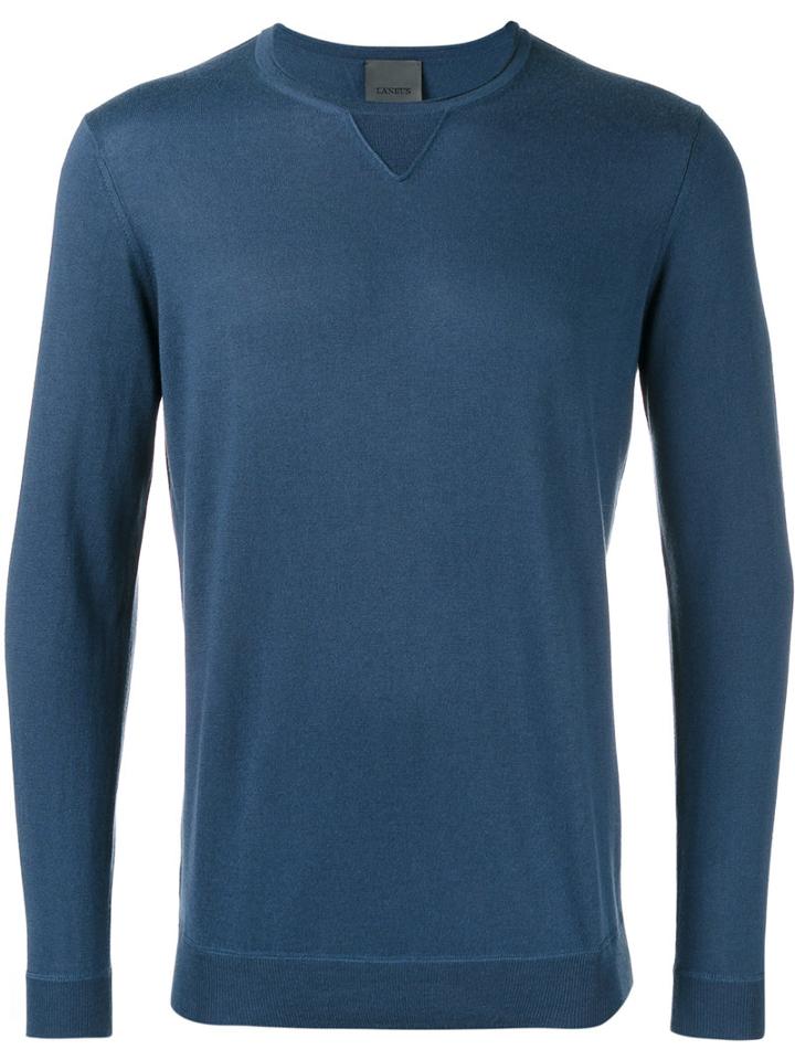 Laneus Plain Sweatshirt, Men's, Size: 54, Blue, Silk/cashmere