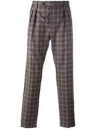 Al Duca D'aosta 1902 Checked Tailored Trousers, Men's, Size: 56, Pink/purple, Cotton/virgin Wool