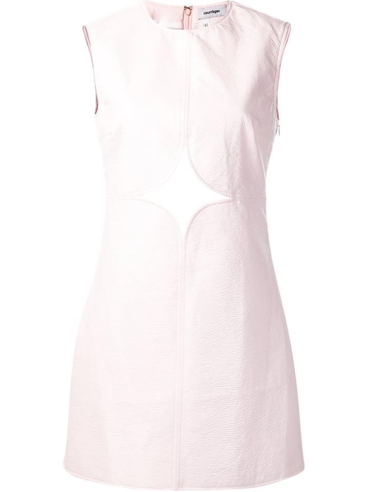 Courrèges Open-cut Detail Dress, Women's, Size: 36, Pink/purple, Polyester/viscose/cotton/polyurethane