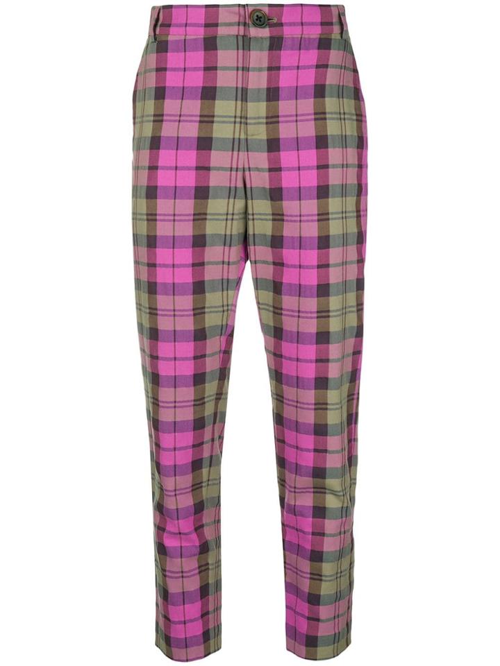 Vivienne Westwood Anglomania Boy Tartan Trousers - Pink & Purple