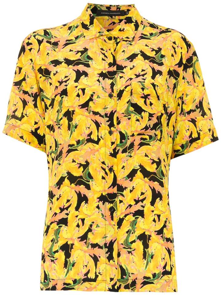 Andrea Marques Printed Silk Shirt - Black