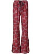 P.a.r.o.s.h. Elasticated Waistband Flared Trousers - Green