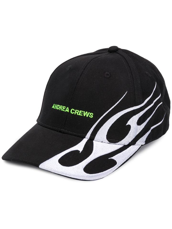 Andrea Crews Embroidered Logo Cap - Black