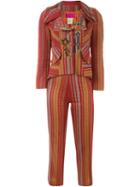 Christian Lacroix Vintage Striped Two Piece Suit, Women's, Size: 36, Red