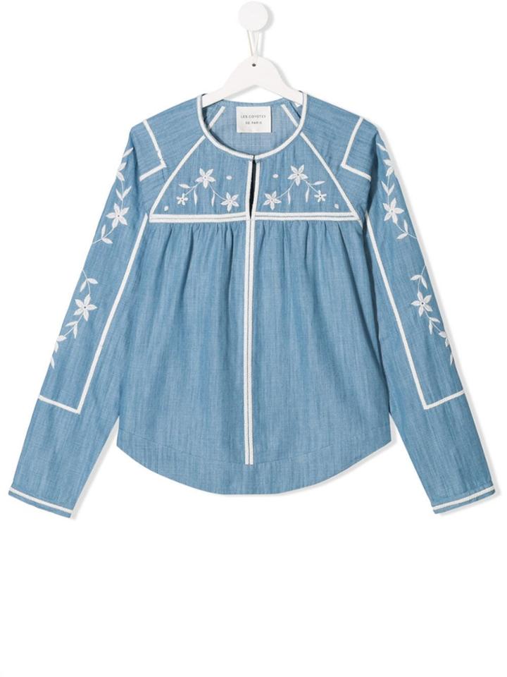 Les Coyotes De Paris Teen Embroidered Tunic - Blue