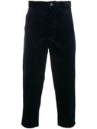 Comme Des Garçons Shirt Boys Corduroy Cropped Trousers - Blue