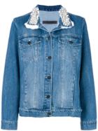 Simonetta Ravizza Embellished Collar Denim Jacket - Blue
