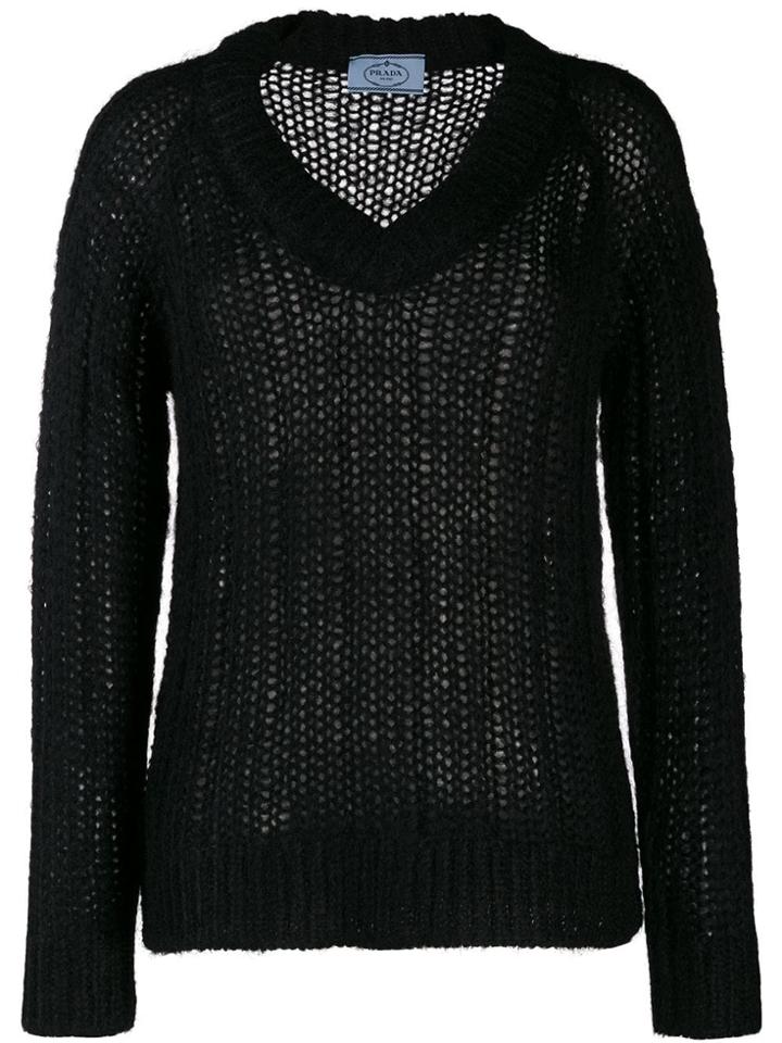 Prada Open Stitch Sweater - Black