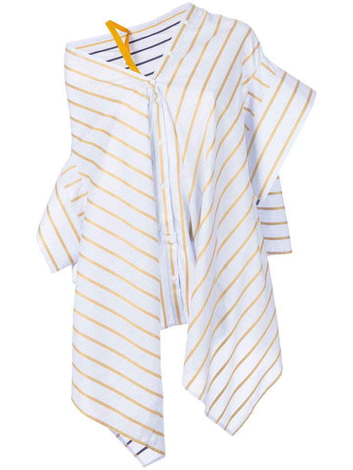 Palmer / Harding Striped Asymmetric Shirt - Blue