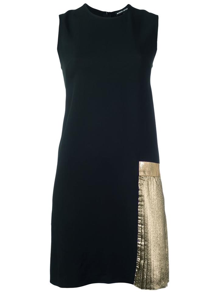 Markus Lupfer Sleeveless Shift Dress, Women's, Size: Xs, Black, Silk/cotton/leather/viscose