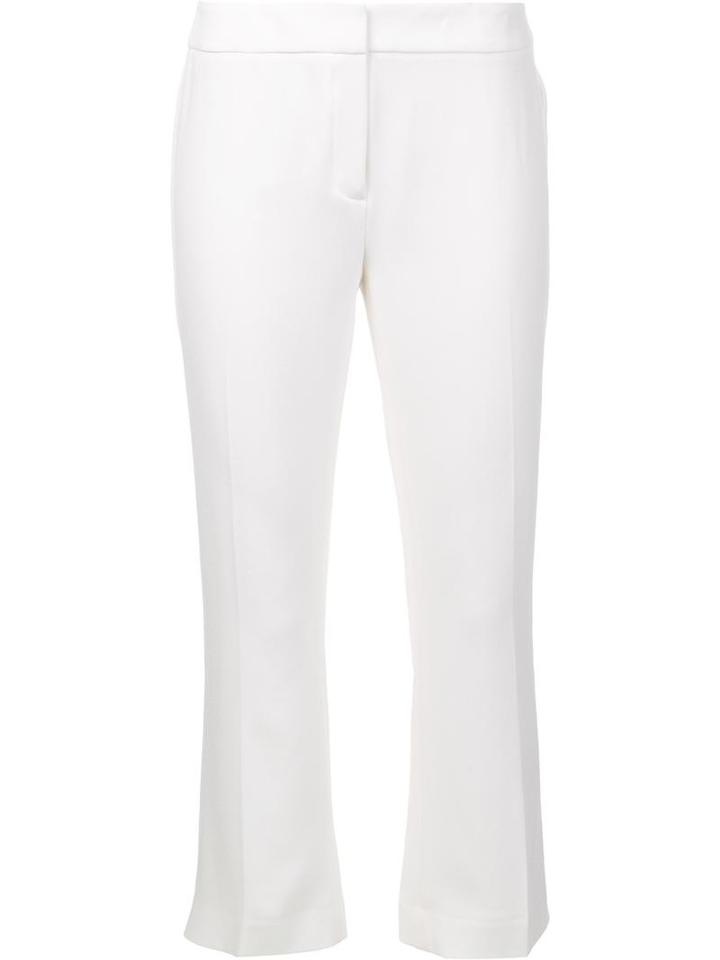 Elie Tahari Straight Cropped Trousers, Women's, Size: 8, White, Triacetate/polyester