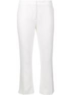Elie Tahari Straight Cropped Trousers, Women's, Size: 8, White, Triacetate/polyester