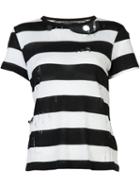Amiri Destroyed Striped T-shirt, Women's, Size: Xs, Black, Cotton/cashmere