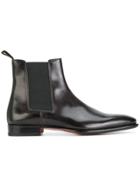 Santoni Classic Fitted Chelsea Boots - Black