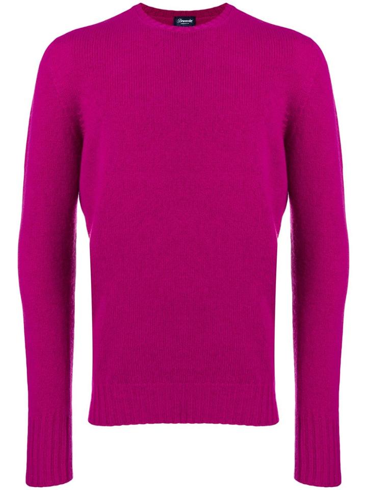 Drumohr Long-sleeve Fitted Sweater - Pink & Purple