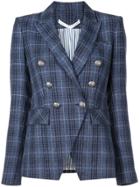 Veronica Beard Checked Double-breasted Blazer - Blue