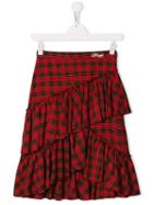 Philosophy Di Lorenzo Serafini Kids Tartan Print Skirt - Red