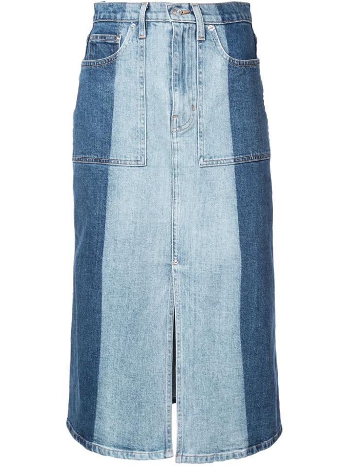 Proenza Schouler Pswl 2-tone Denim Skirt - Blue