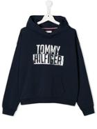 Tommy Hilfiger Junior Teen Metallic Logo Hoodie - Blue
