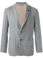 Lardini Fitted Blazer, Men's, Size: 52, Grey, Wool/cotton/viscose/cupro